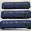 bright coloured personalised 3D epoxy domed labels with rounded corners and custom artwork