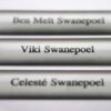 personalised 3D epoxy domed nameplates with metallic finish