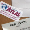 Custom vinyl logistics label applied to parcel for shipping and packaging