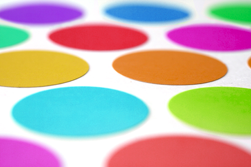 Custom vinyl stickers in assorted solid colours